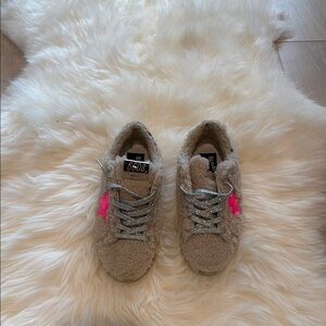 Golden Goose Beige and Pink Sneakers